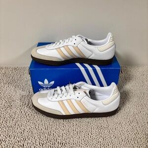 Adidas Samba White and Beige Sneakers